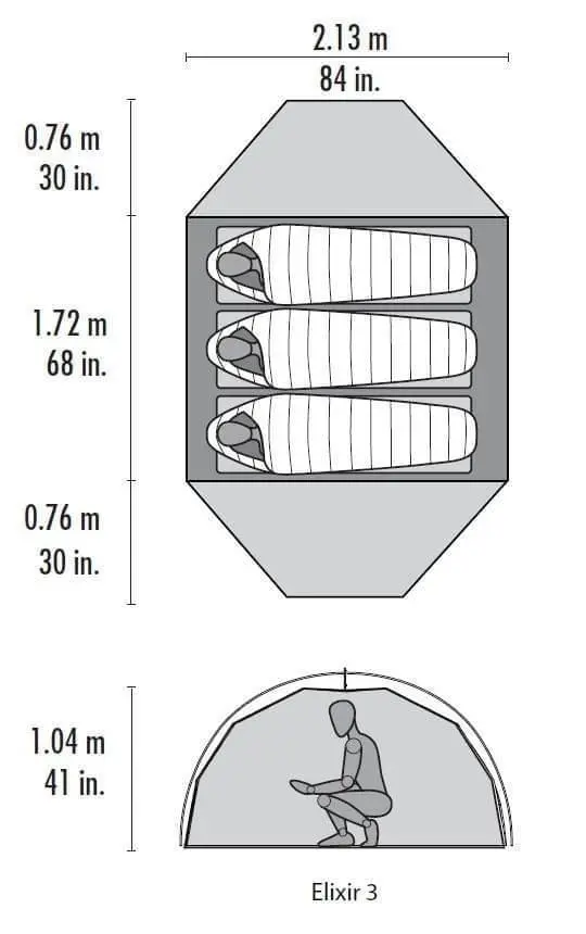 MSR Elixir 3 / 3 Persoons Tent Grijs 5 MSR Elixir 3 / 3 Persoons Tent Grijs - Afbeelding 3