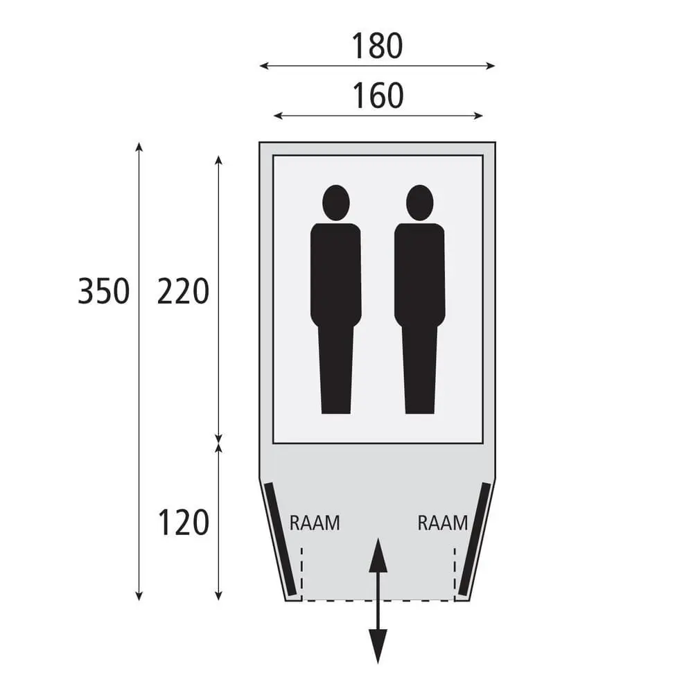 Bardani Airwolf 180 TC / 2 Persoons Opblaastent Beige 4 Bardani Airwolf 180 TC / 2 Persoons Opblaastent Beige - Afbeelding 2