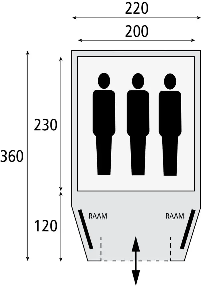 Bardani Stelvio 220 / 2 Persoons Tent Grijs 11 Bardani Stelvio 220 / 2 Persoons Tent Grijs - Afbeelding 9