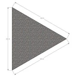 ML Schaduwdoek Driehoek 3,6 X 3,6 X 3,6 M - Grijs