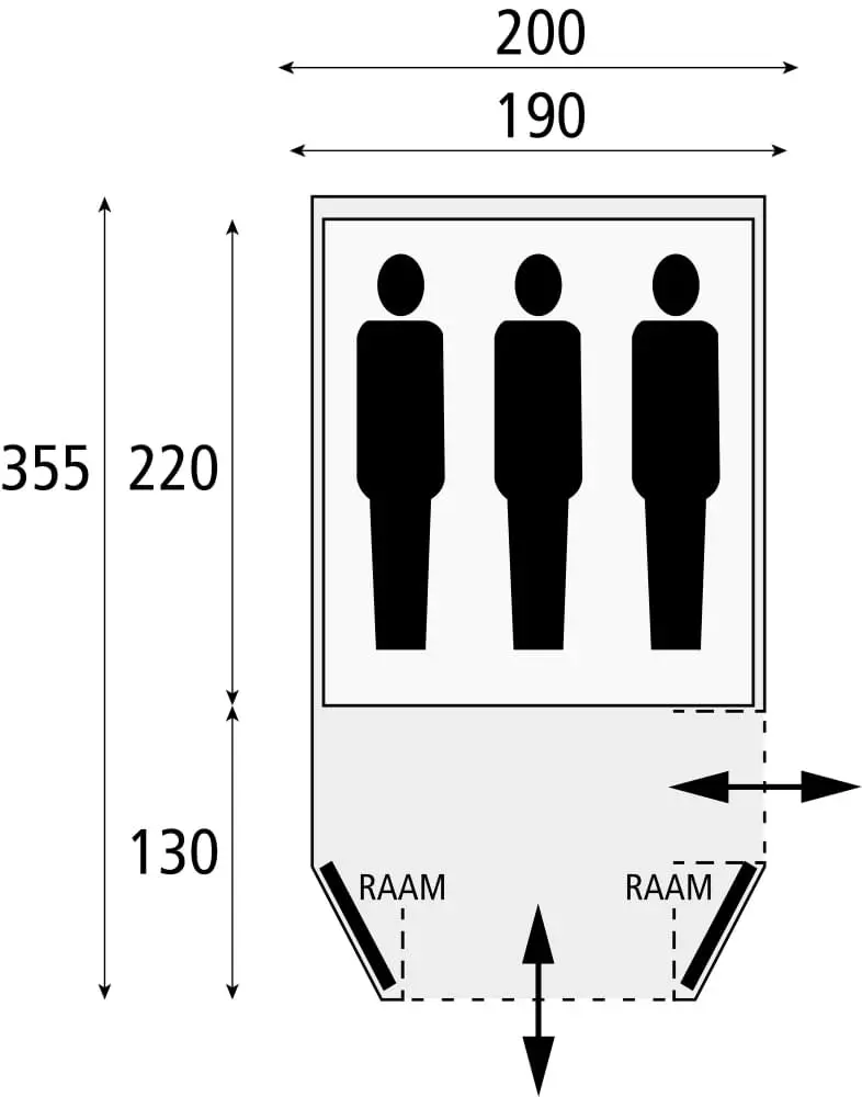Safarica Laguna 210 - 3 Persoonstent Grijs 4 Safarica Laguna 210 - 3 Persoonstent Grijs - Afbeelding 2