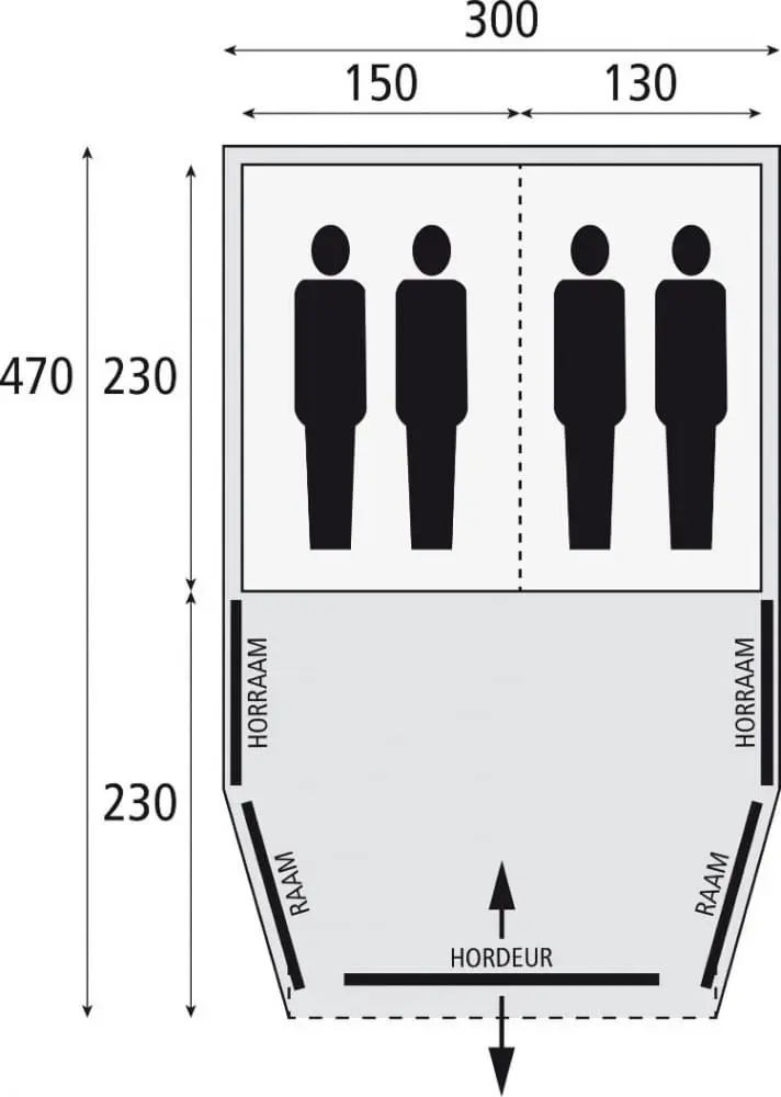 Bardani AirWave 300 - 4 Persoons Opblaastent Grijs 9 Bardani AirWave 300 - 4 Persoons Opblaastent Grijs - Afbeelding 7