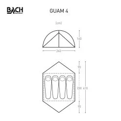 Bach Guam 4 / 4 Persoons Tent Donkergroen -Exporteren Hengels Winkel 96060 bach guam 4 willow bough green