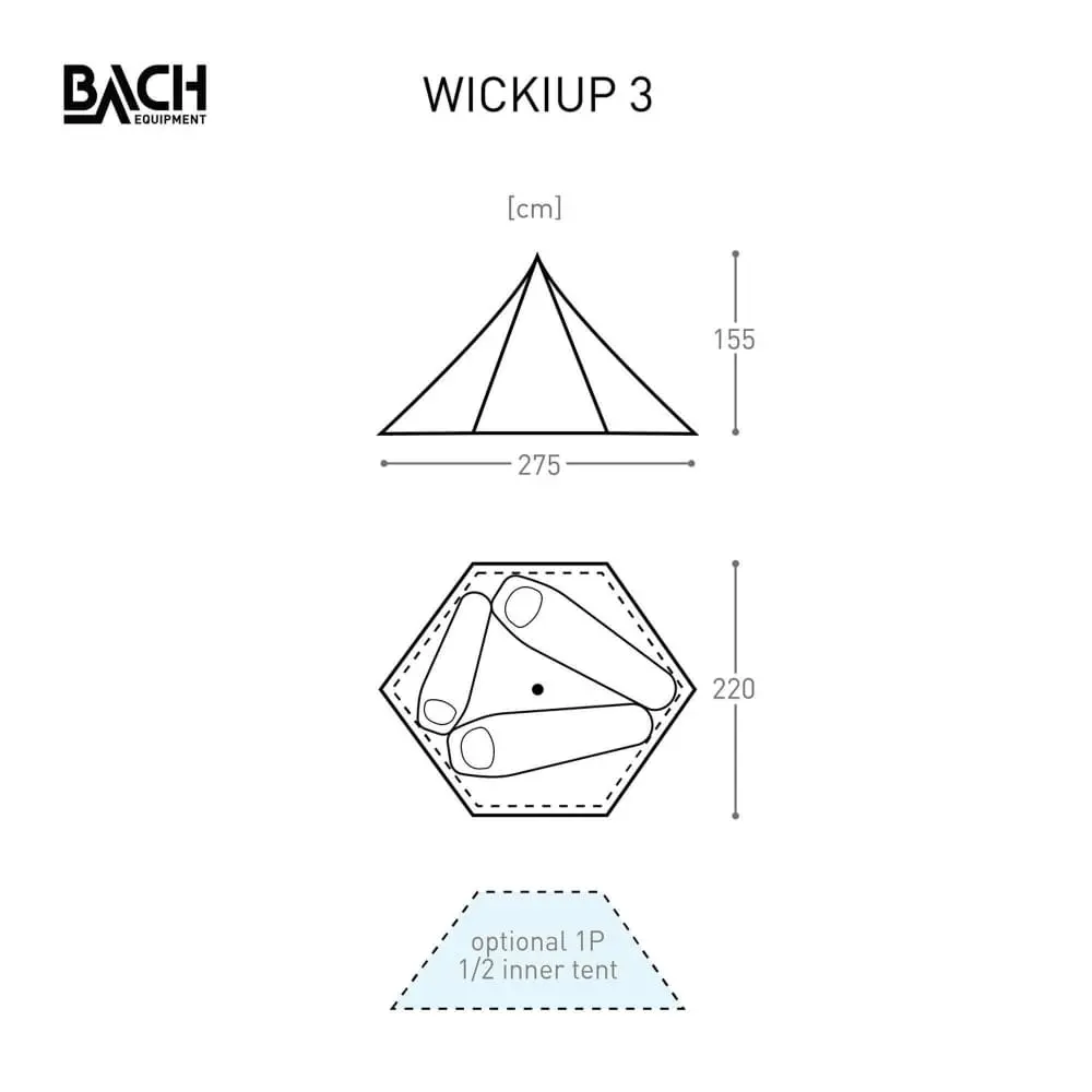 Bach Wickiup 3 / 3 Persoons Tent Donkergroen 6 Bach Wickiup 3 / 3 Persoons Tent Donkergroen - Afbeelding 4