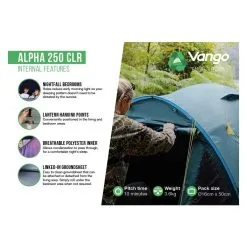 Vango Alpha 250 CLR / 2 Persoons Tent Blauw -Exporteren Hengels Winkel 96954 vango alpha 250 clr 2 persoons tent