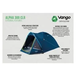 Vango Alpha 300 CLR / 3 Persoons Tent Blauw -Exporteren Hengels Winkel 96958 vango alpha 300 clr 3 persoons tent