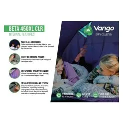 Vango Beta 450XL CLR / 4 Persoons Tent Blauw -Exporteren Hengels Winkel 96969 vango beta 450xl clr 4 persoons tent
