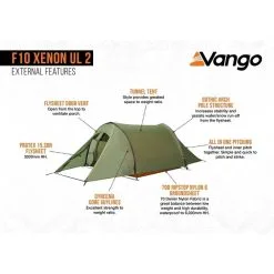 Vango F10 Xenon UL 2 / 2 Persoons Tent Groen -Exporteren Hengels Winkel 96974 vango f10 xenon ul 2 2 persoons tent