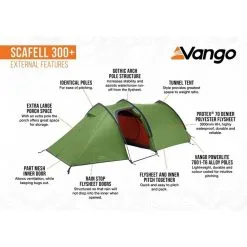 Vango Scafell 300 Plus / 3 Persoons Tunneltent -Exporteren Hengels Winkel 98624 vango scafell 300 plus