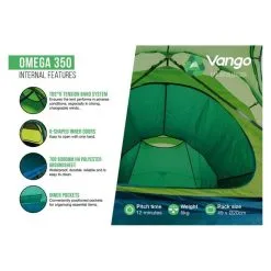 Vango Omega 350 / 3-Persoons Tent Groen -Exporteren Hengels Winkel 98715 vango omega 350 3 persoons tent
